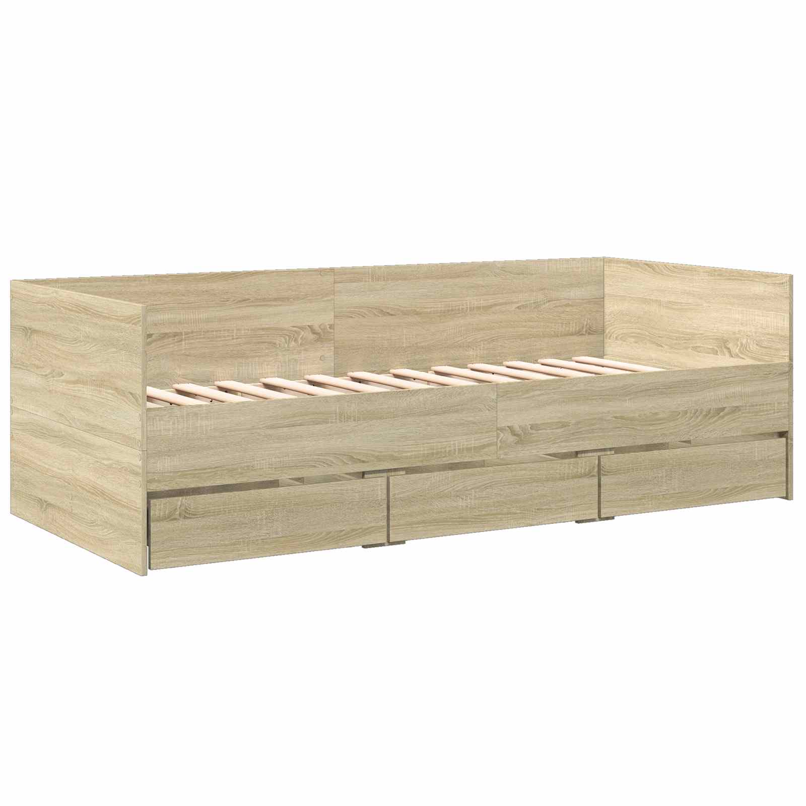 Σκελετός κρεβατιού με αποθήκευση Sonoma Δρυς 80 x 200 cm - Pakobazaar
