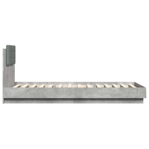 Κρεβάτι με φωτισμό LED Γκρι Σκυροδέματος 80 x 200 cm - Pakobazaar