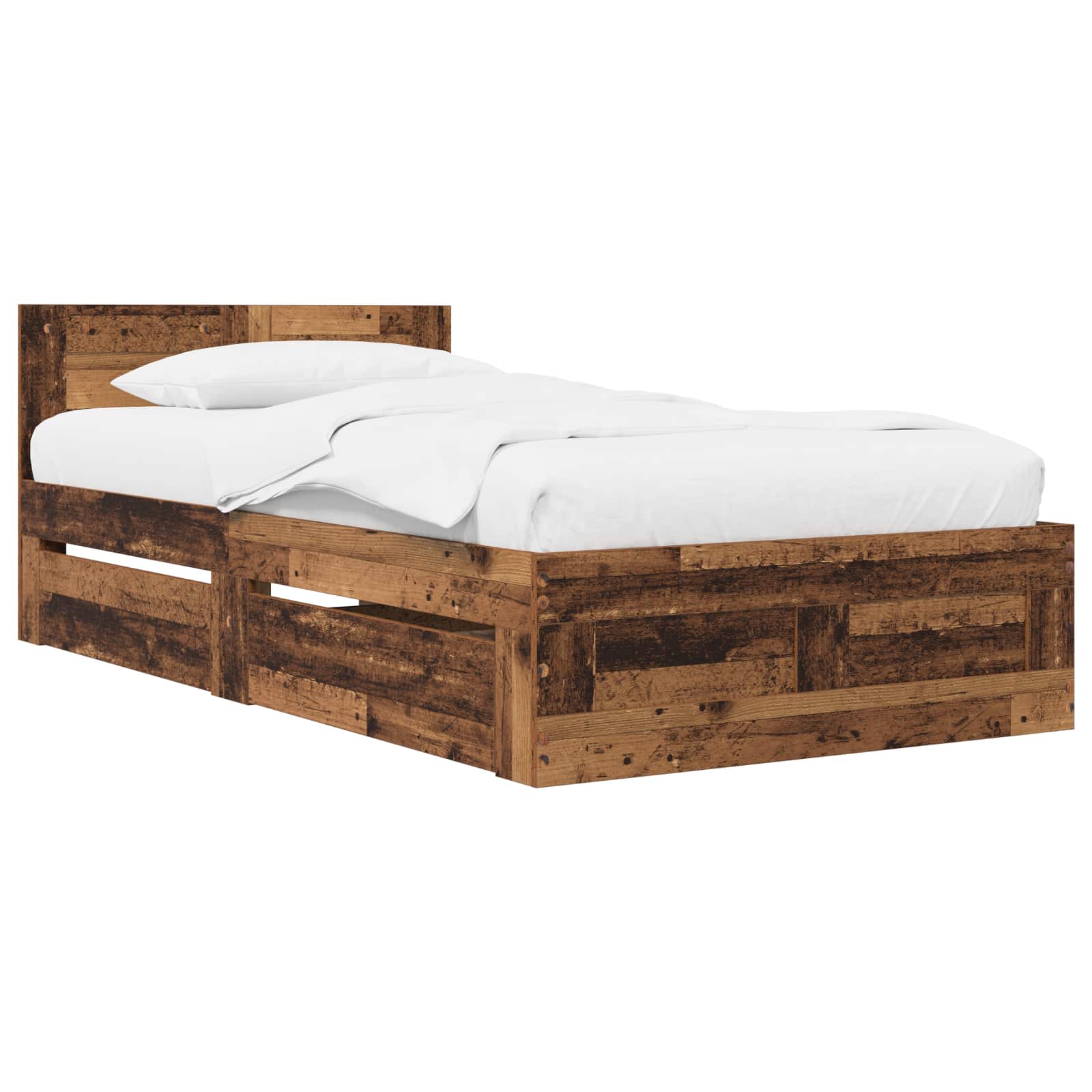 Κρεβάτι με Κεφαλάρι Παλαιωμένο ξύλο 80 x 200 cm - Pakobazaar