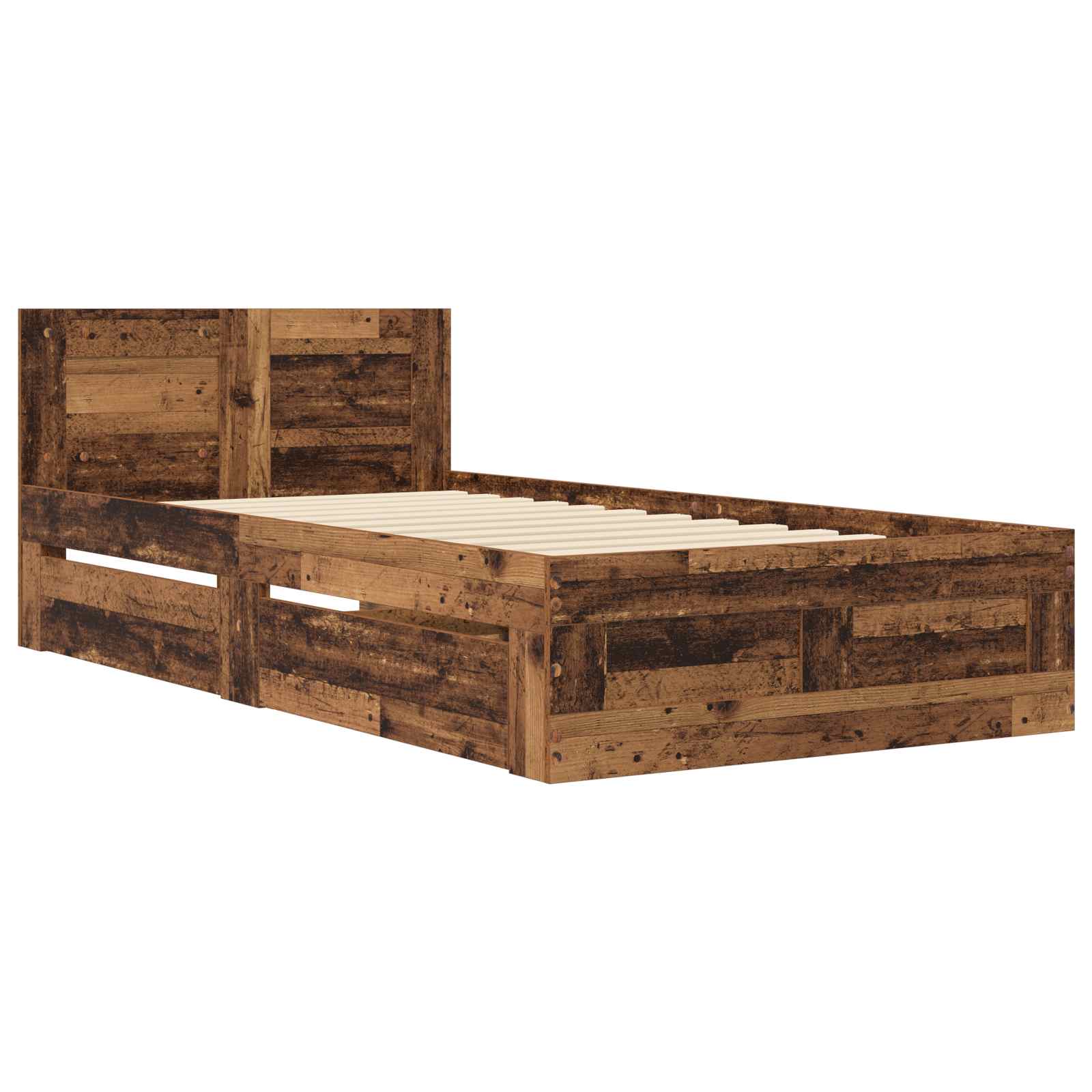 Κρεβάτι με Κεφαλάρι Παλαιωμένο ξύλο 80 x 200 cm - Pakobazaar