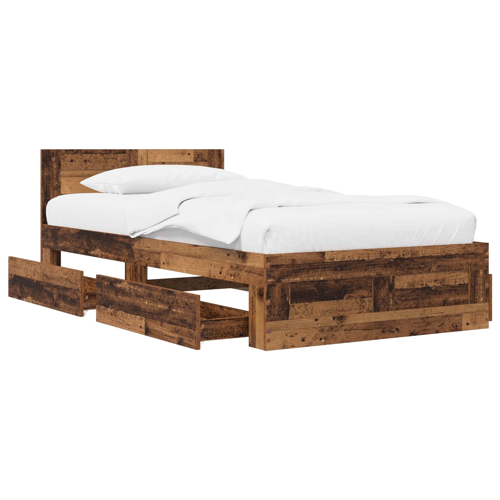 Κρεβάτι με Κεφαλάρι Παλαιωμένο ξύλο 80 x 200 cm - Pakobazaar