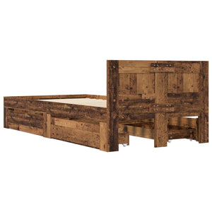 Κρεβάτι με Κεφαλάρι Παλαιωμένο ξύλο 80 x 200 cm - Pakobazaar