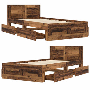Κρεβάτι με Κεφαλάρι Παλαιωμένο ξύλο 80 x 200 cm - Pakobazaar