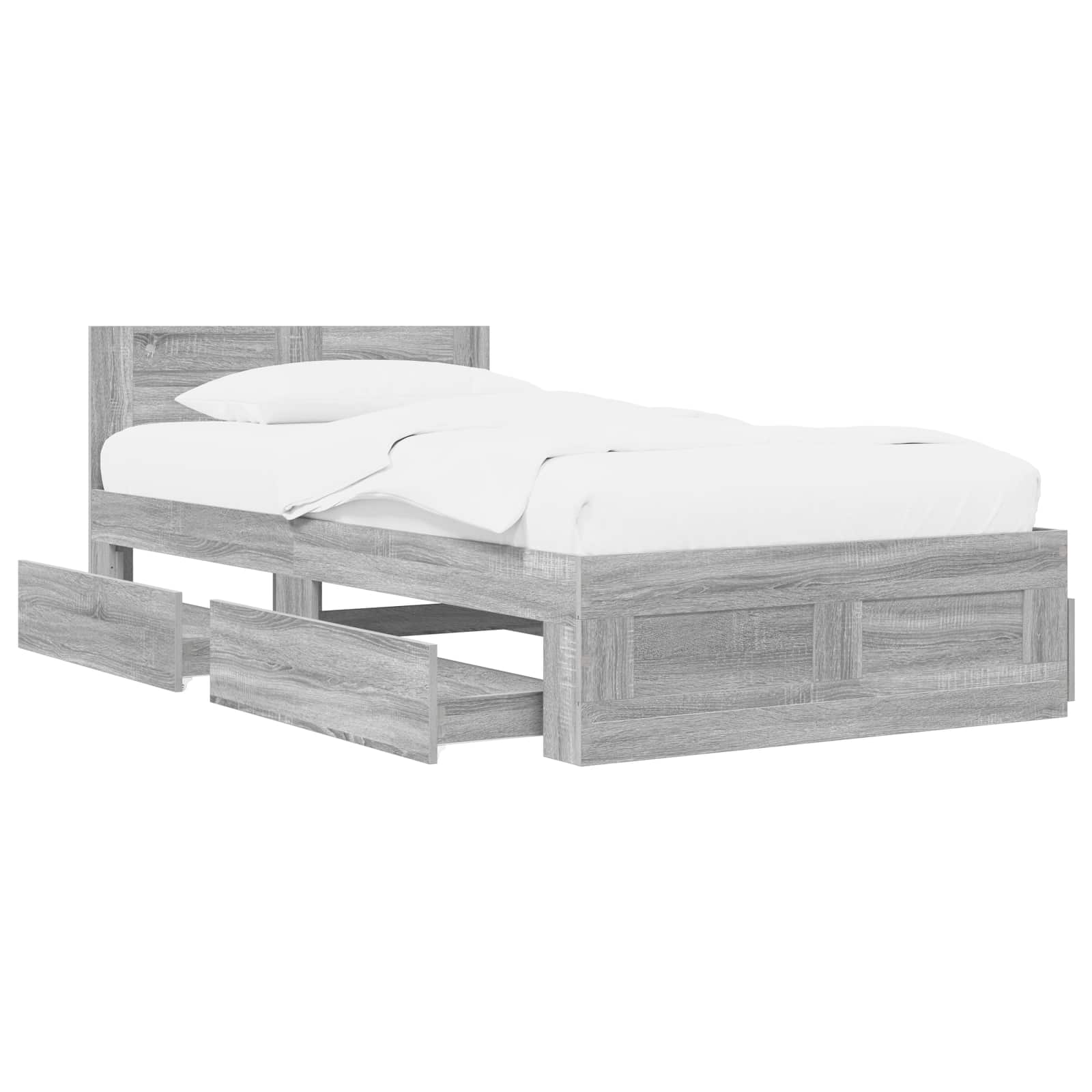 Κρεβάτι με Κεφαλάρι Γκρι Sonoma 80 x 200 cm Επεξεργασμένο Ξύλο - Pakobazaar