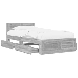 Κρεβάτι με Κεφαλάρι Γκρι Sonoma 80 x 200 cm Επεξεργασμένο Ξύλο - Pakobazaar