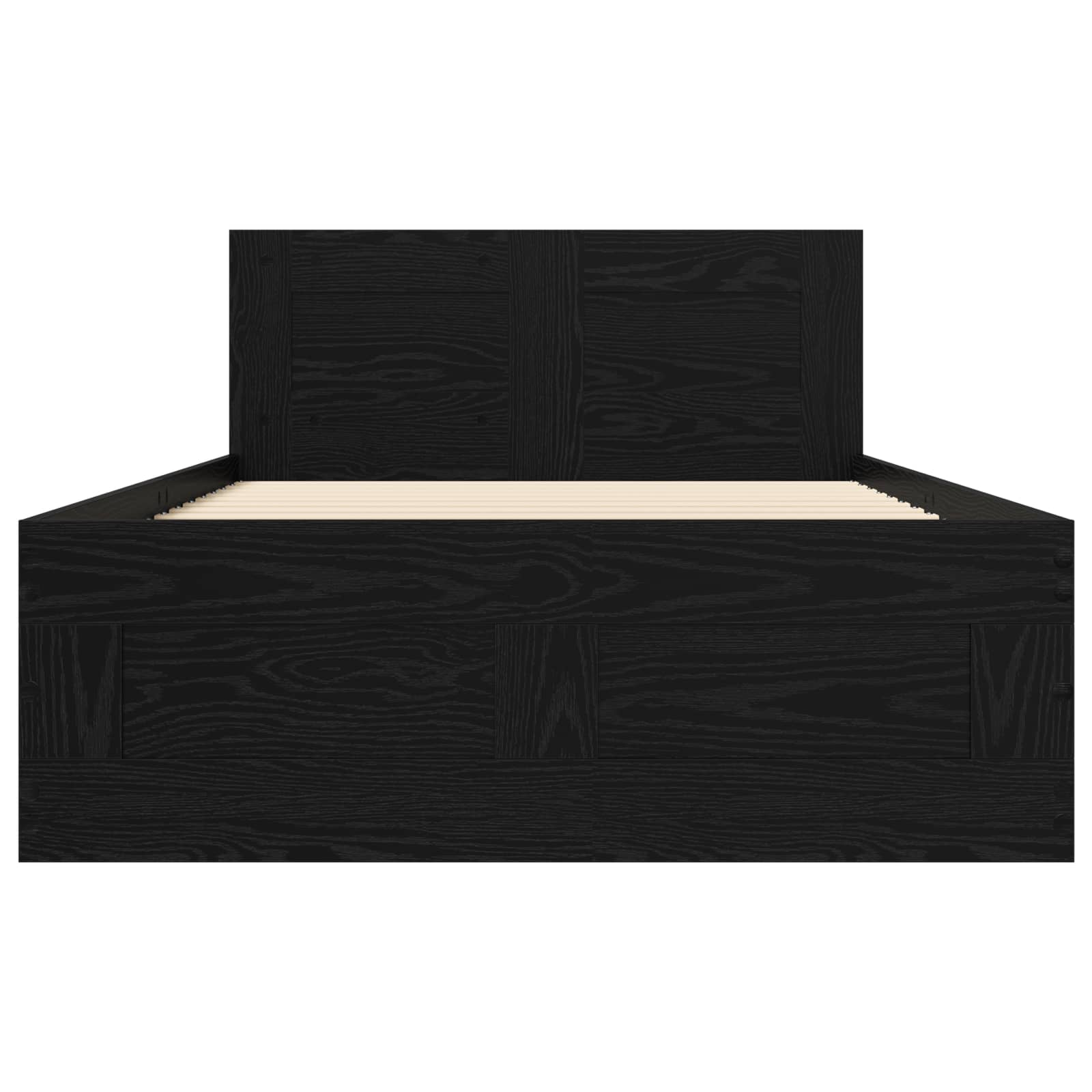 Κρεβάτι με Κεφαλάρι Μαύρη Δρυς 80 x 200 cm Επεξεργασμένο Ξύλο - Pakobazaar