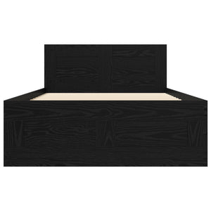 Κρεβάτι με Κεφαλάρι Μαύρη Δρυς 80 x 200 cm Επεξεργασμένο Ξύλο - Pakobazaar