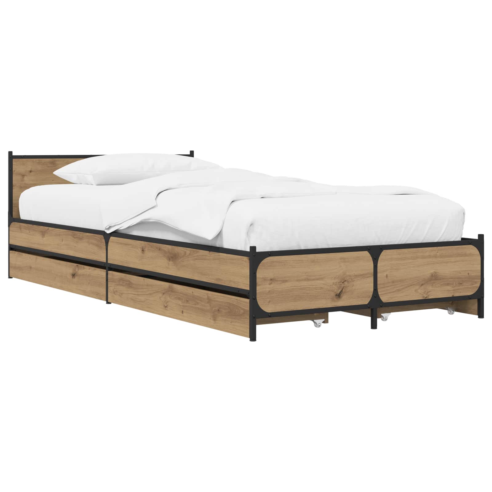 Κρεβάτι με Κεφαλάρι με συρτάρι Artisian Δρυς 80 x 200 cm - Pakobazaar