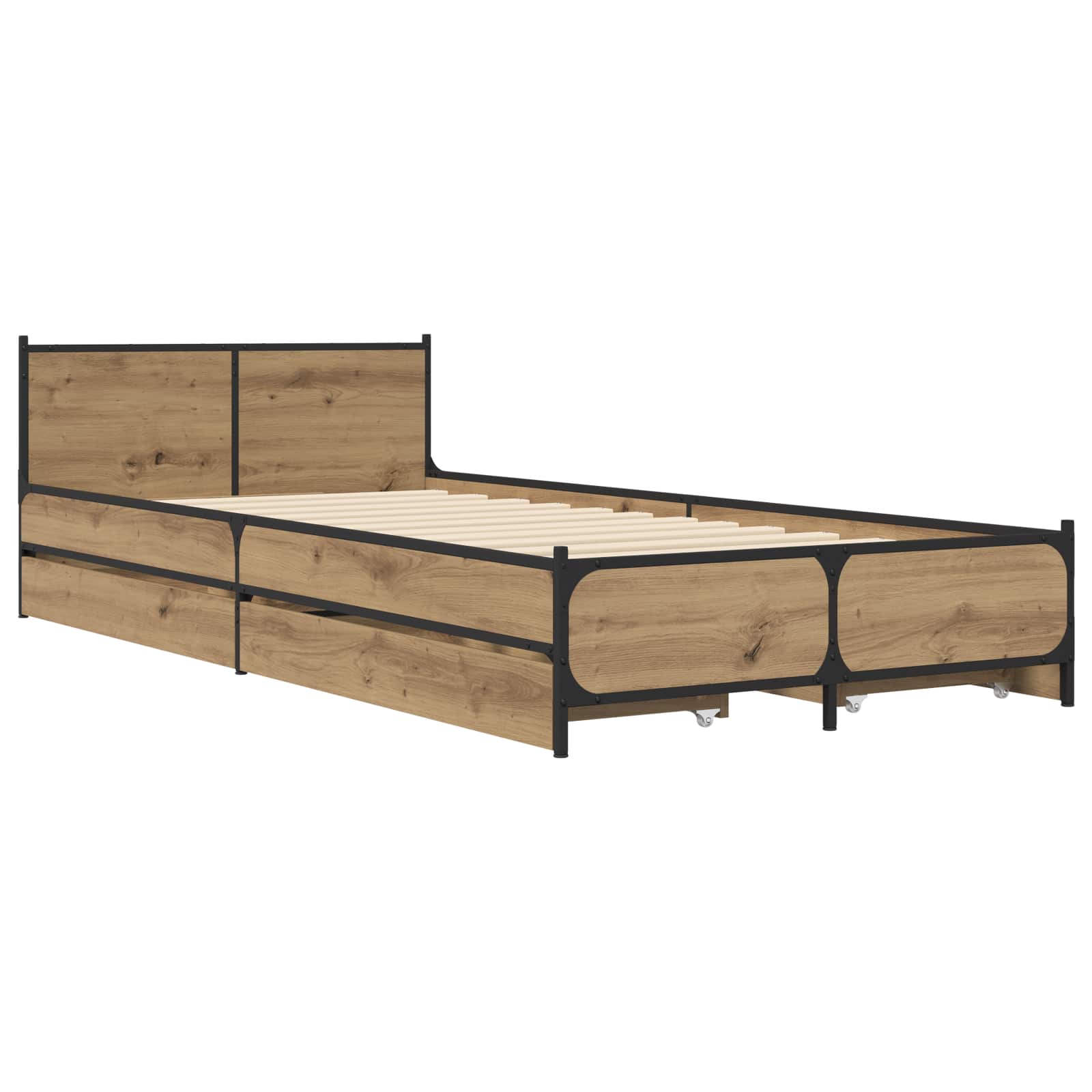 Κρεβάτι με Κεφαλάρι με συρτάρι Artisian Δρυς 80 x 200 cm - Pakobazaar