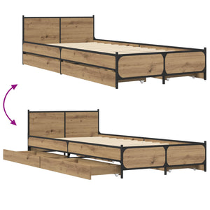 Κρεβάτι με Κεφαλάρι με συρτάρι Artisian Δρυς 80 x 200 cm - Pakobazaar