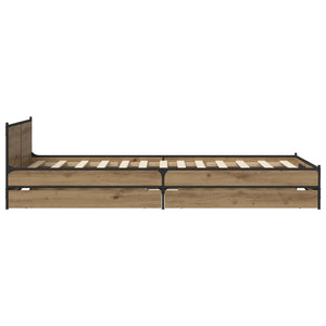 Κρεβάτι με Κεφαλάρι με συρτάρι Artisian Δρυς 80 x 200 cm - Pakobazaar