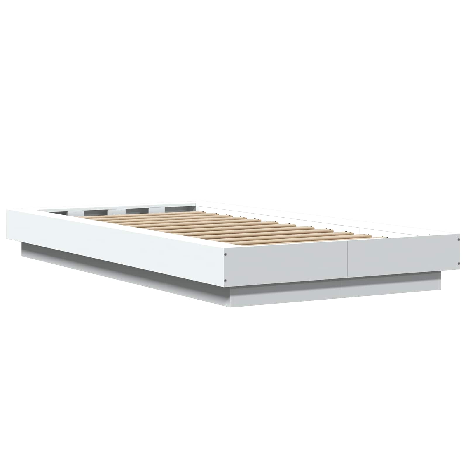 Κρεβάτι δαπέδου Λευκό 80 x 210 cm Επεξεργασμένο Ξύλο