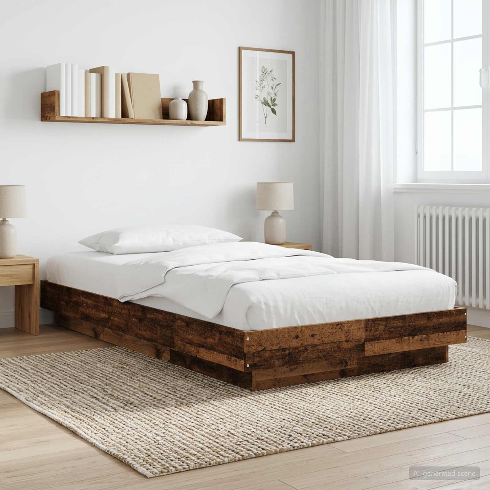 Κρεβάτι δαπέδου Παλαιωμένο ξύλο 80 x 210 cm Επεξεργασμένο Ξύλο - Pakobazaar
