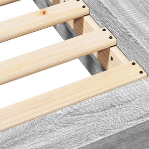 Κρεβάτι δαπέδου Γκρι Sonoma 80 x 210 cm Επεξεργασμένο Ξύλο - Pakobazaar