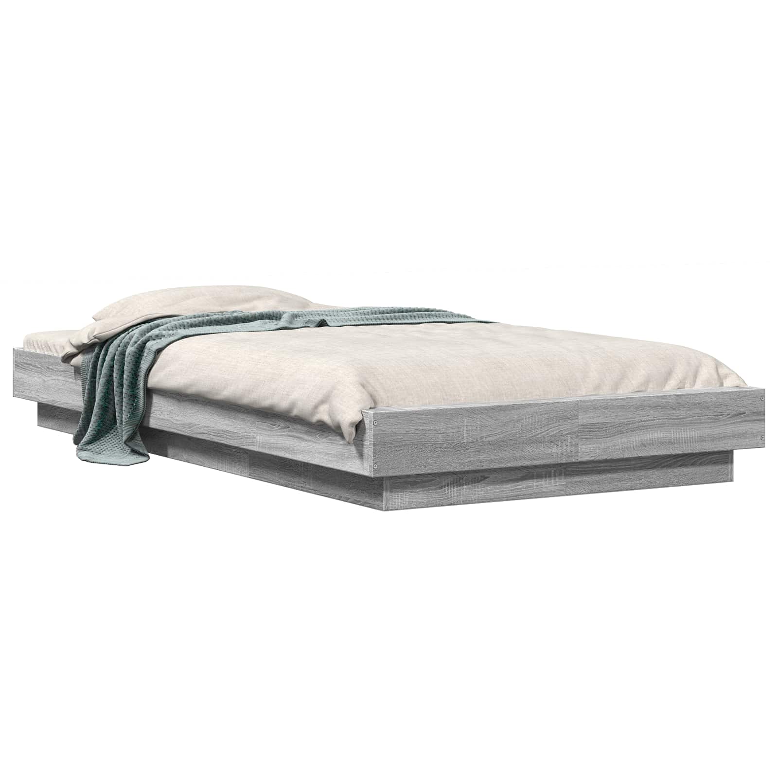 Κρεβάτι δαπέδου Γκρι Sonoma 80 x 210 cm Επεξεργασμένο Ξύλο - Pakobazaar