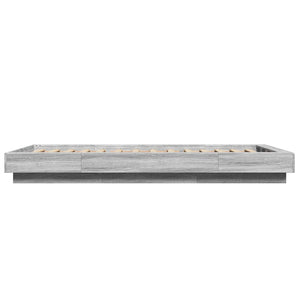 Κρεβάτι δαπέδου Γκρι Sonoma 80 x 210 cm Επεξεργασμένο Ξύλο - Pakobazaar