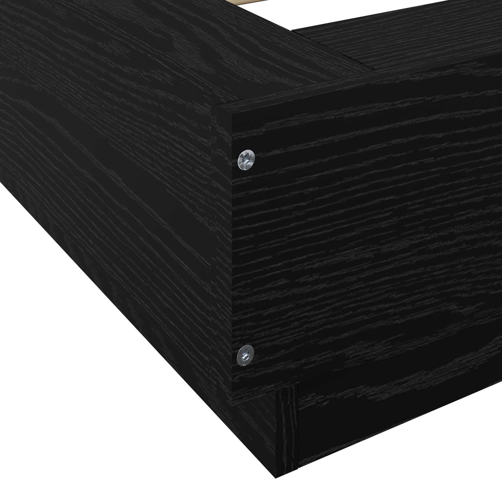 Κρεβάτι δαπέδου Μαύρη Δρυς 80 x 210 cm Επεξεργασμένο Ξύλο