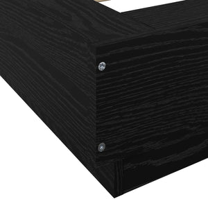 Κρεβάτι δαπέδου Μαύρη Δρυς 80 x 210 cm Επεξεργασμένο Ξύλο - Pakobazaar