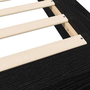 Κρεβάτι δαπέδου Μαύρη Δρυς 80 x 210 cm Επεξεργασμένο Ξύλο - Pakobazaar