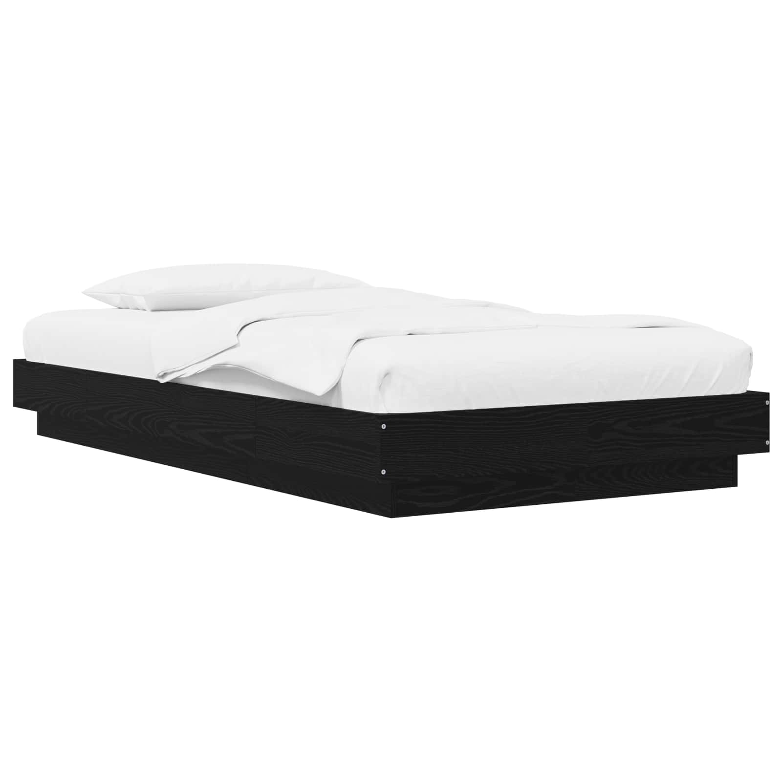 Κρεβάτι δαπέδου Μαύρη Δρυς 80 x 210 cm Επεξεργασμένο Ξύλο