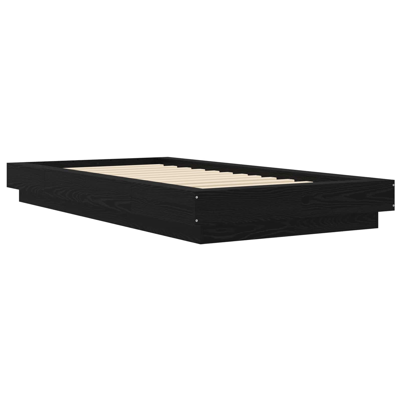 Κρεβάτι δαπέδου Μαύρη Δρυς 80 x 210 cm Επεξεργασμένο Ξύλο