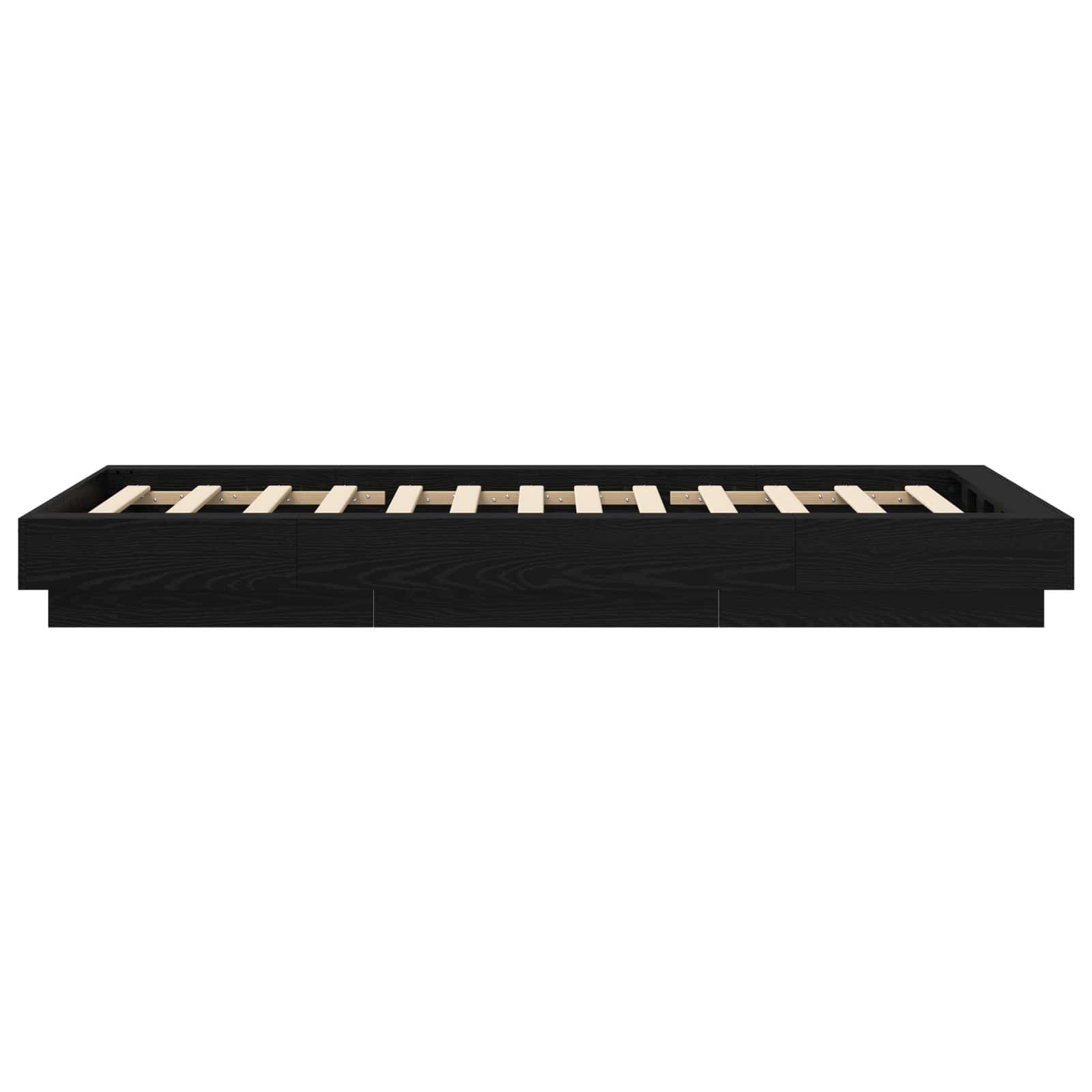 Κρεβάτι δαπέδου Μαύρη Δρυς 80 x 210 cm Επεξεργασμένο Ξύλο
