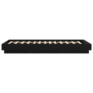 Κρεβάτι δαπέδου Μαύρη Δρυς 80 x 210 cm Επεξεργασμένο Ξύλο - Pakobazaar