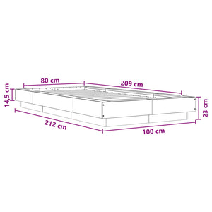 Κρεβάτι δαπέδου Artisian Δρυς 80 x 210 cm Επεξεργασμένο Ξύλο - Pakobazaar