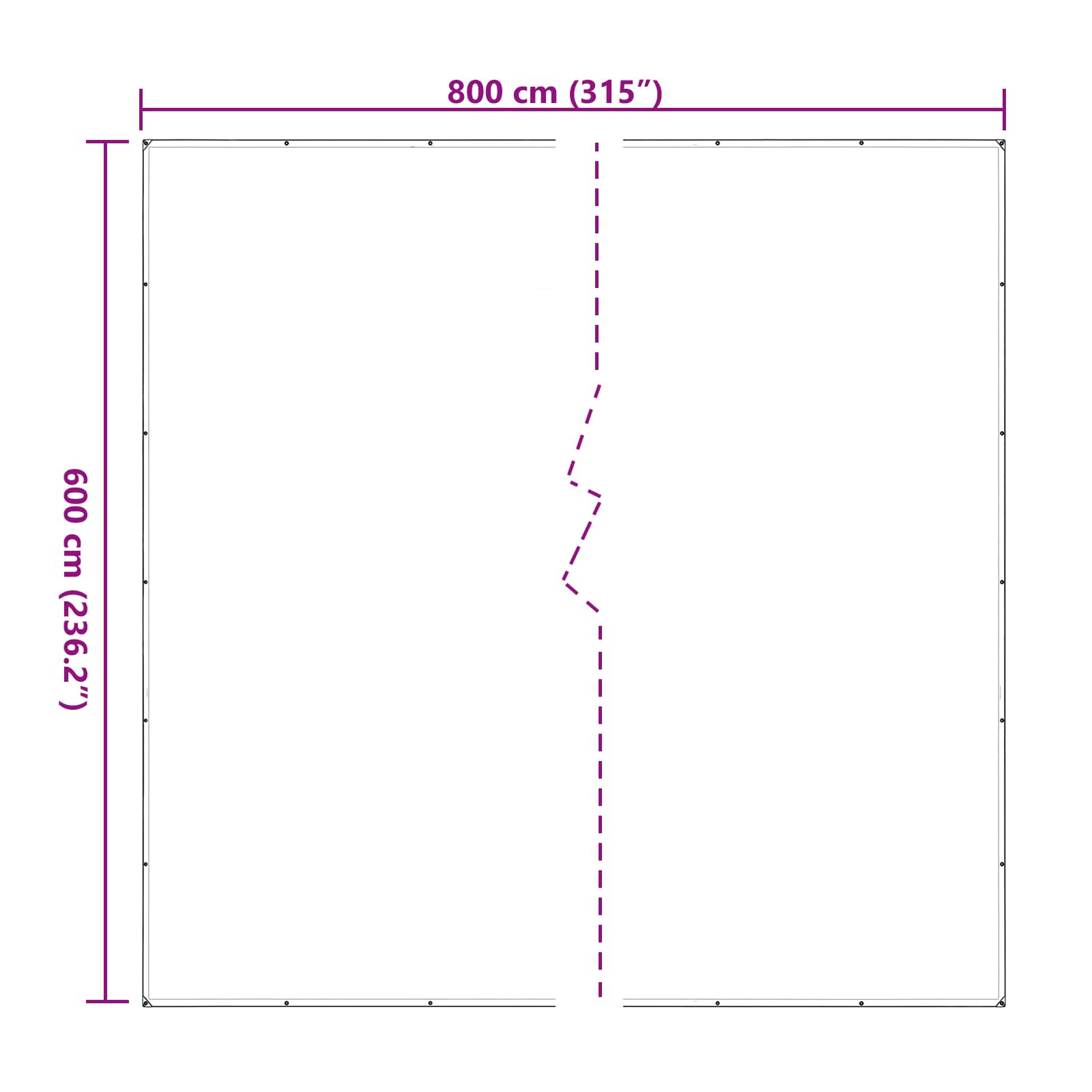Τεντόπανα με Θηλιές Διαφανές 6 x 8 m Πολυαιθυλένιο - Pakobazaar