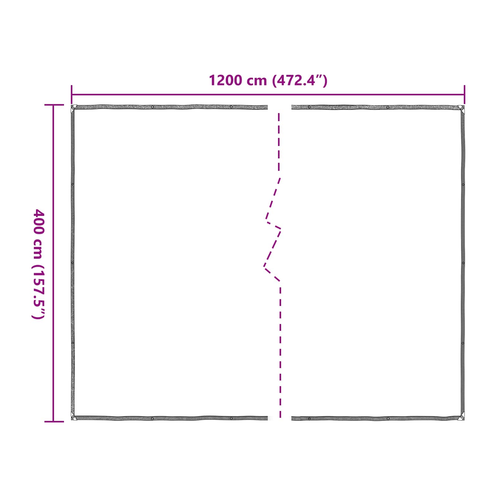 Τεντόπανα με Θηλιές Διαφανές 4 x 12 m Πολυαιθυλένιο - Pakobazaar