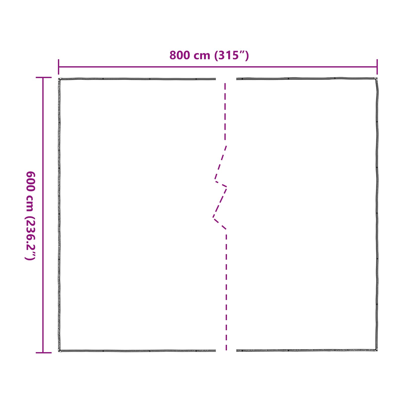 Τεντόπανα με Θηλιές Διαφανές 6 x 8 m Πολυαιθυλένιο - Pakobazaar