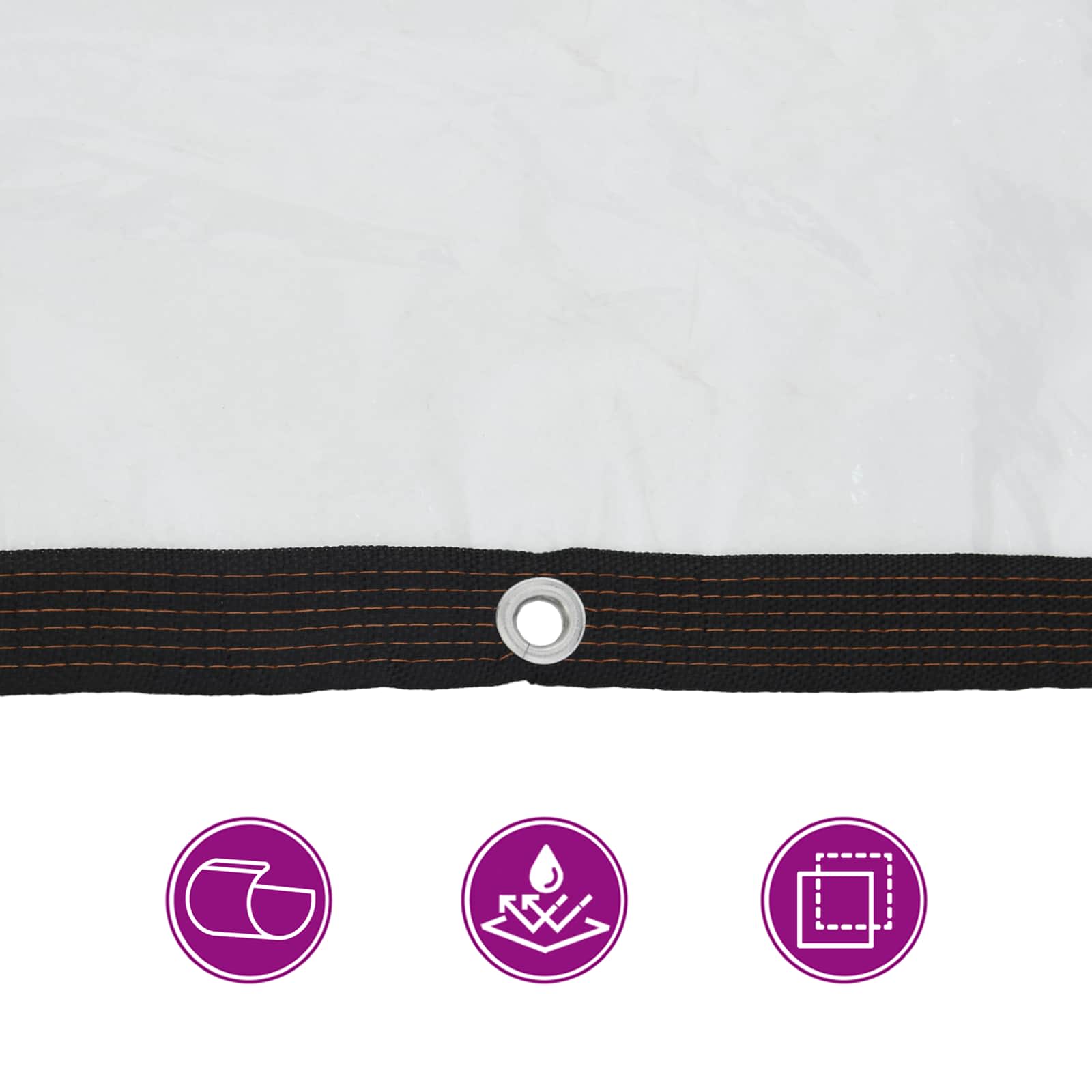 Τεντόπανα με Θηλιές Διαφανές 10 x 10 m Πολυαιθυλένιο - Pakobazaar