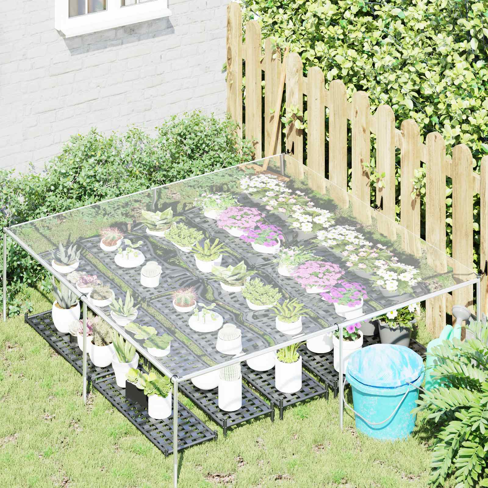 Τεντόπανα με Θηλιές Διαφανές 2 x 2 m Πολυαιθυλένιο - Pakobazaar