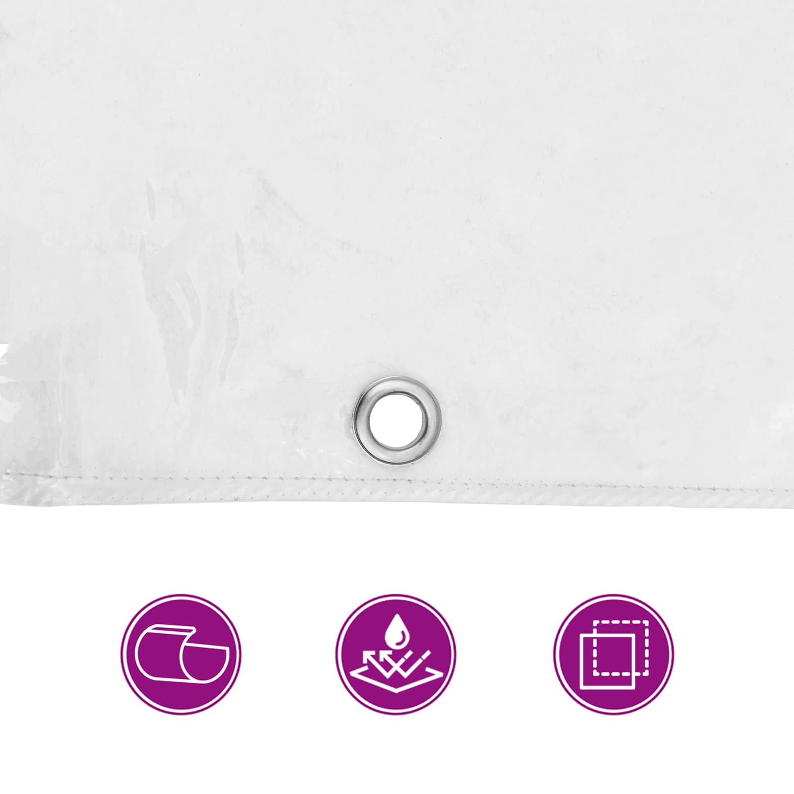 Τεντόπανα με Θηλιές Διαφανές 4 x 5 m Πολυαιθυλένιο - Pakobazaar