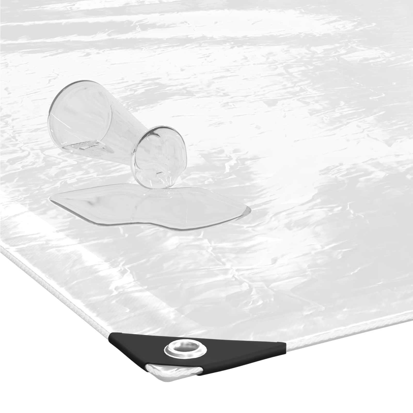 Τεντόπανα με Θηλιές Διαφανές 4 x 10 m Πολυαιθυλένιο - Pakobazaar