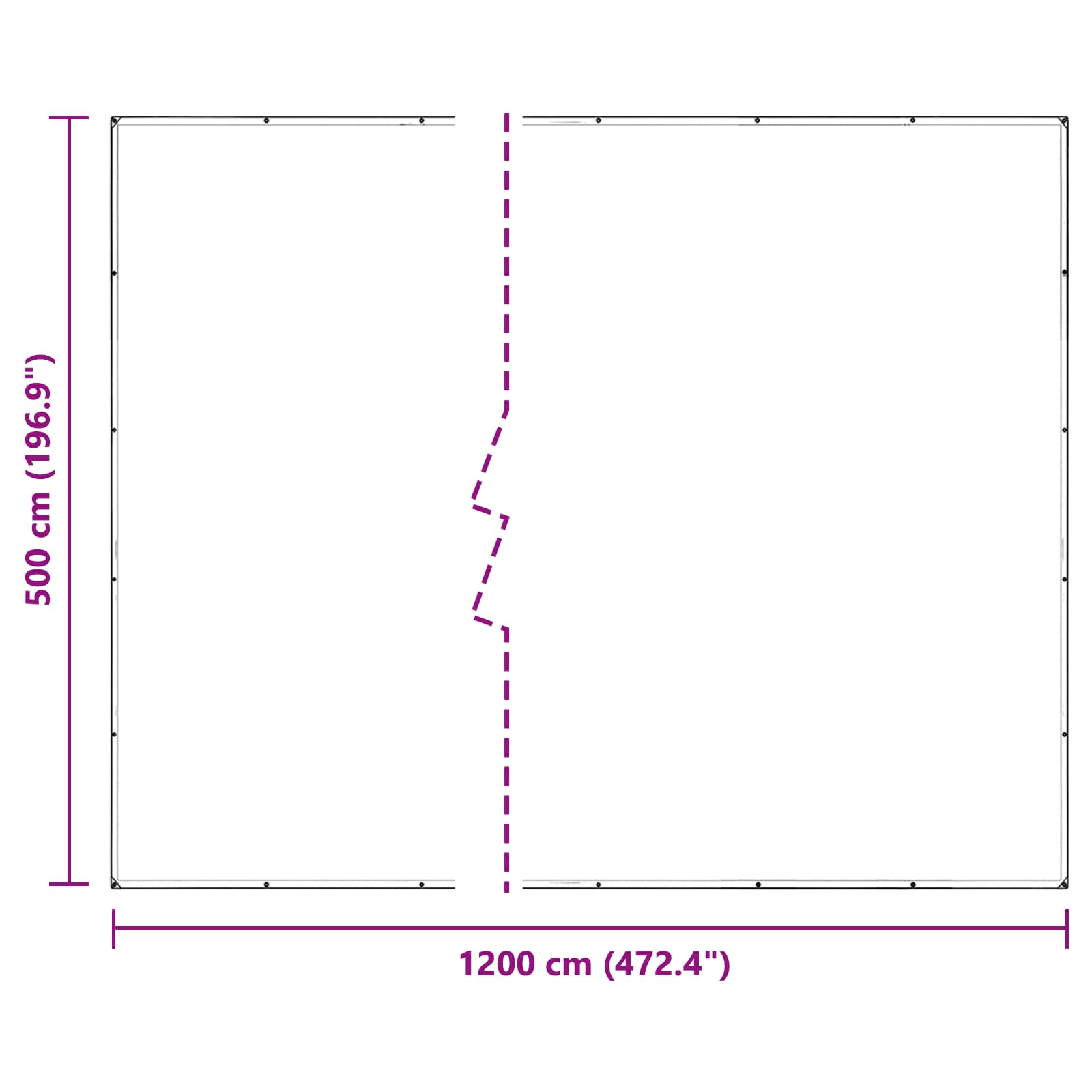 Τεντόπανα με Θηλιές Διαφανές 5 x 12 m Πολυαιθυλένιο - Pakobazaar