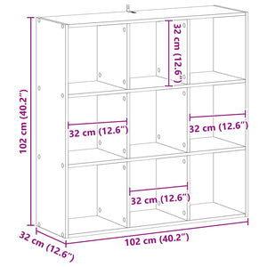 Βιβλιοθήκη Μαύρη Δρυς 102 x 32 x 102 εκ - Pakobazaar
