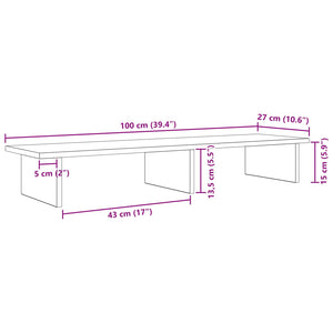 Βάση Μόνιτορ Μαύρη Δρυς 100 x 27 x 15 cm Επεξεργασμένο Ξύλο - Pakobazaar