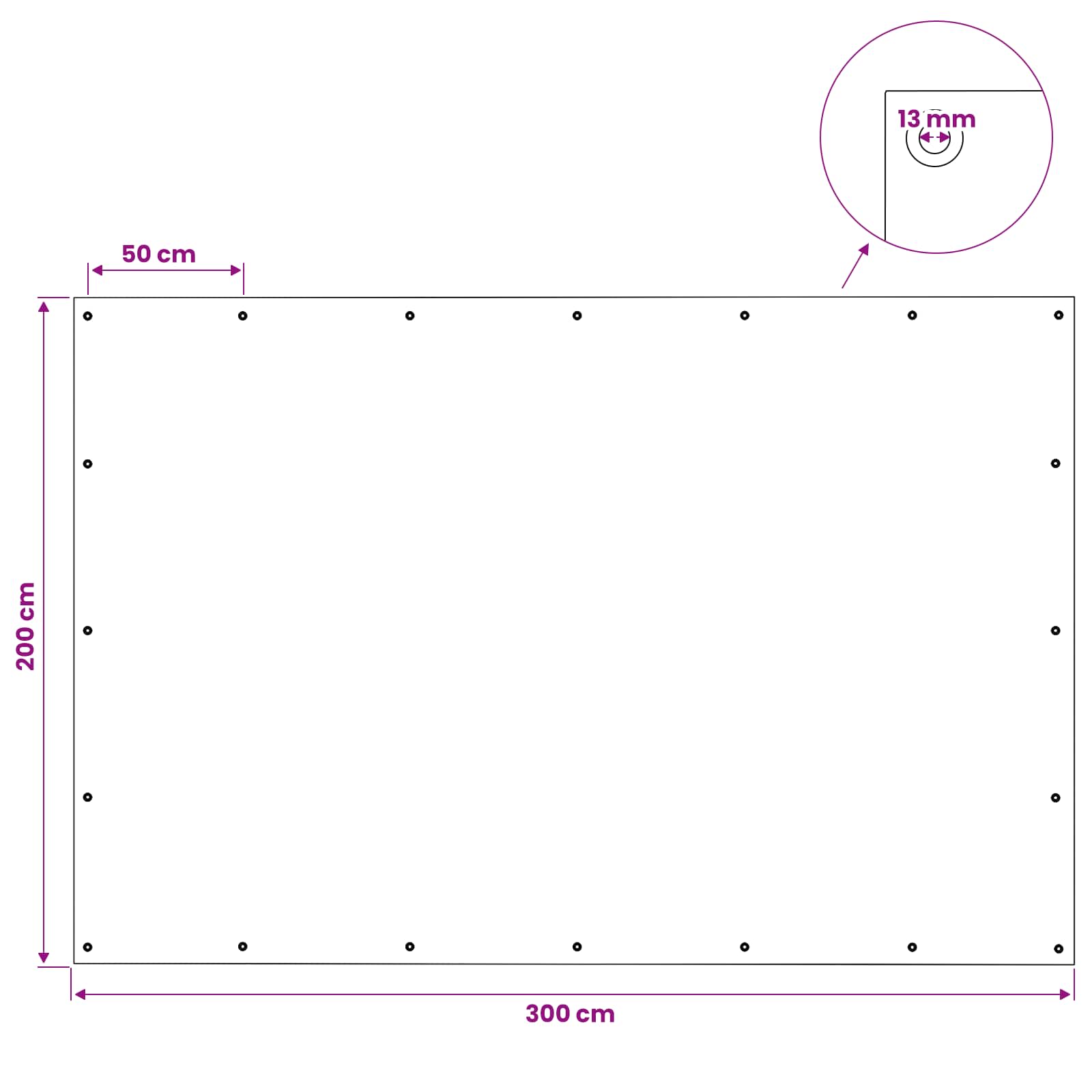 Τεντόπανα με Θηλιές Πράσινο 2 x 3 μ 140 gsm PE