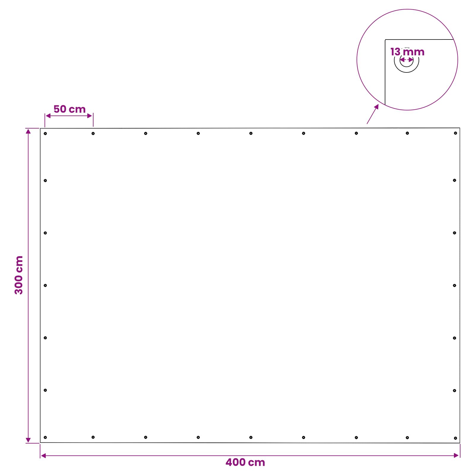 Τεντόπανα με Θηλιές Πράσινο 3 x 4 μ 140 gsm PE - Pakobazaar