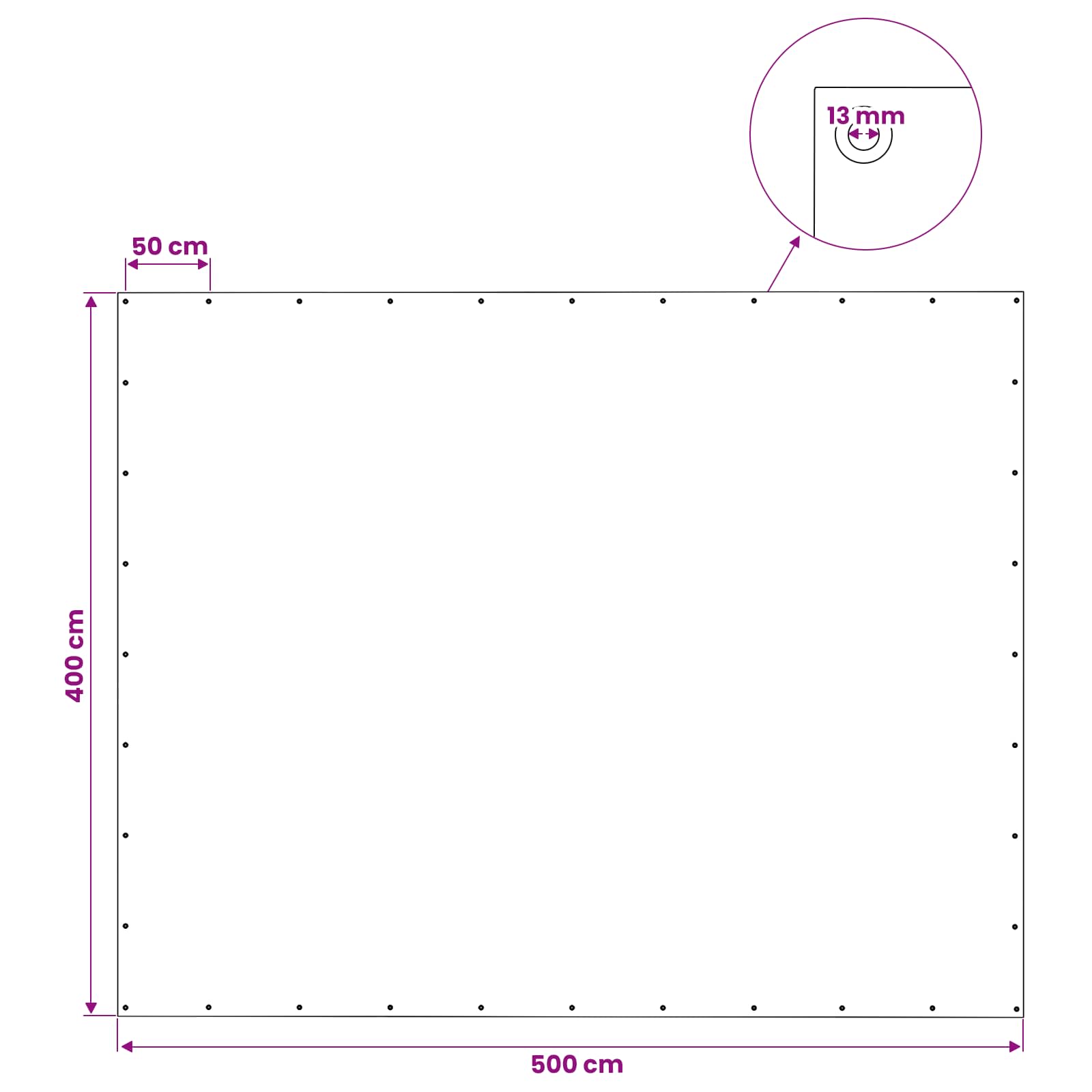 Τεντόπανα με Θηλιές Πράσινο 4 x 5 μ 140 gsm PE - Pakobazaar