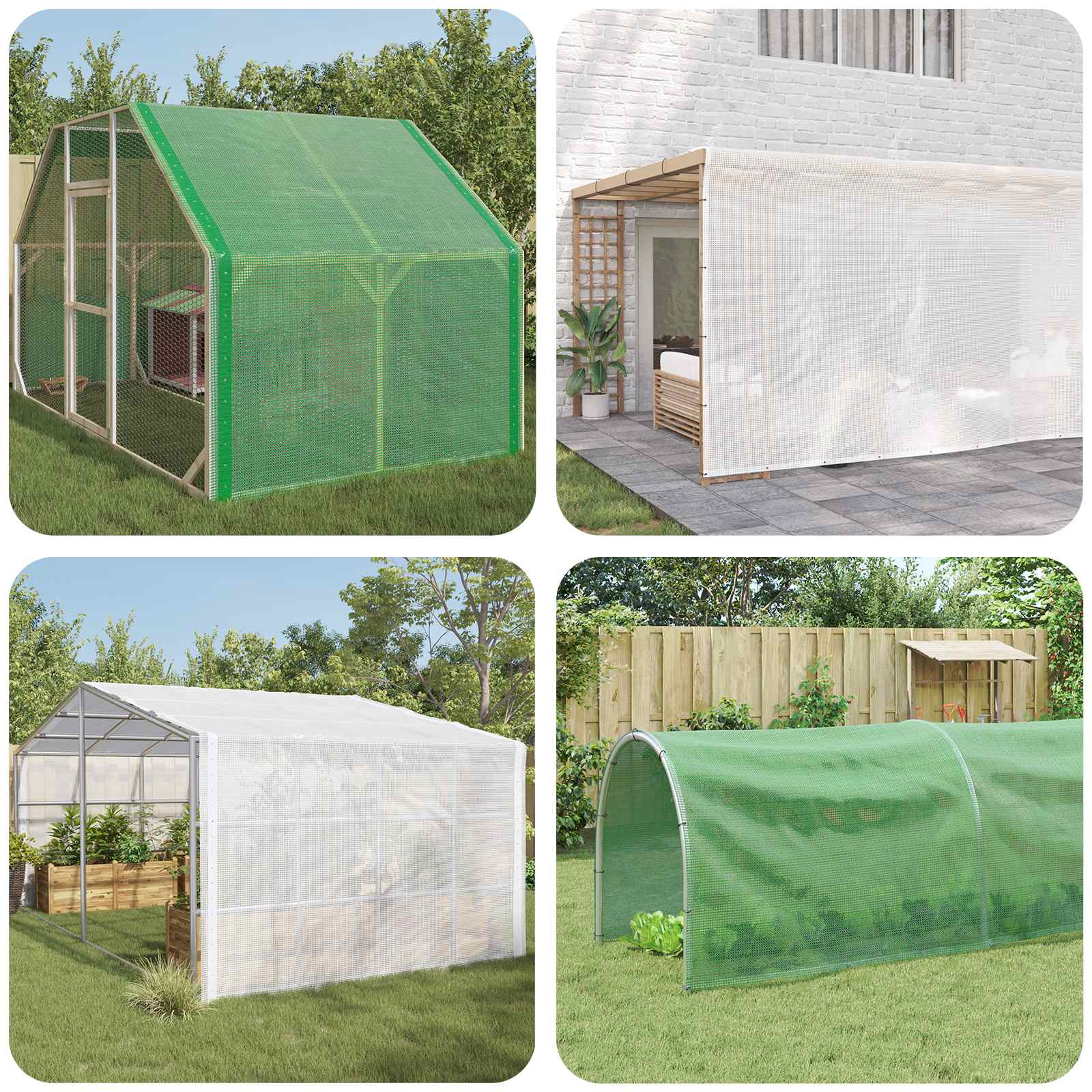 Τεντόπανα με Θηλιές Πράσινο 4 x 8 μ 140 gsm PE