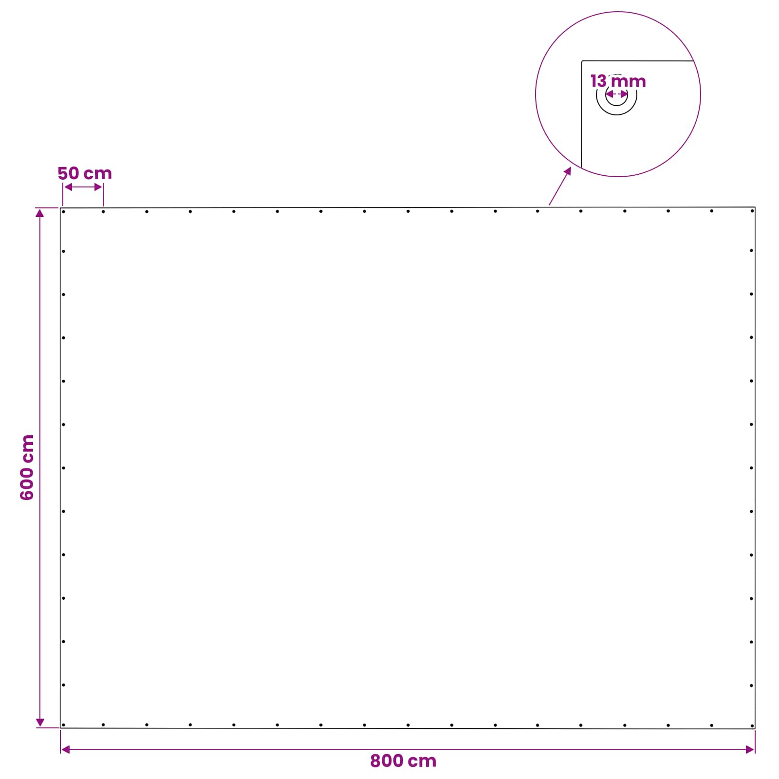 Τεντόπανα με Θηλιές Πράσινο 6 x 8 μ 140 gsm PE - Pakobazaar