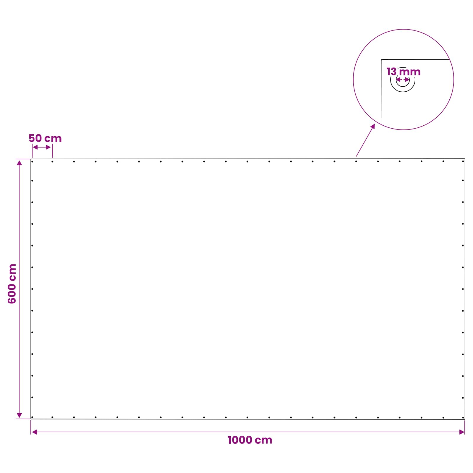 Τεντόπανα με Θηλιές Πράσινο 6 x 10 μ 140 gsm PE - Pakobazaar