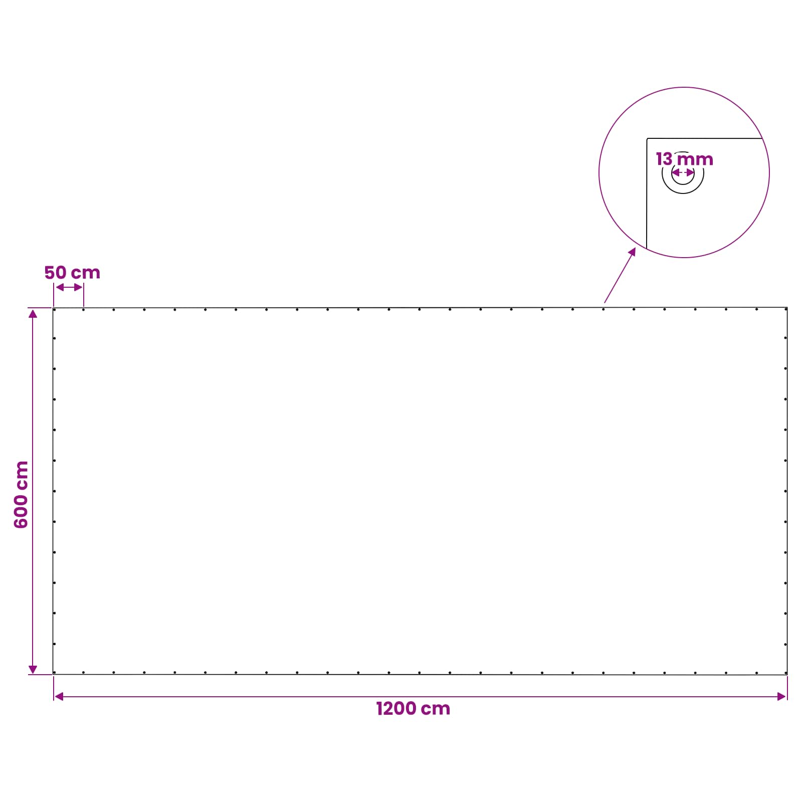 Τεντόπανα με Θηλιές Πράσινο 6 x 12 μ 140 gsm PE