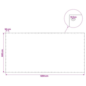 Τεντόπανα με Θηλιές Πράσινο 6 x 12 μ 140 gsm PE