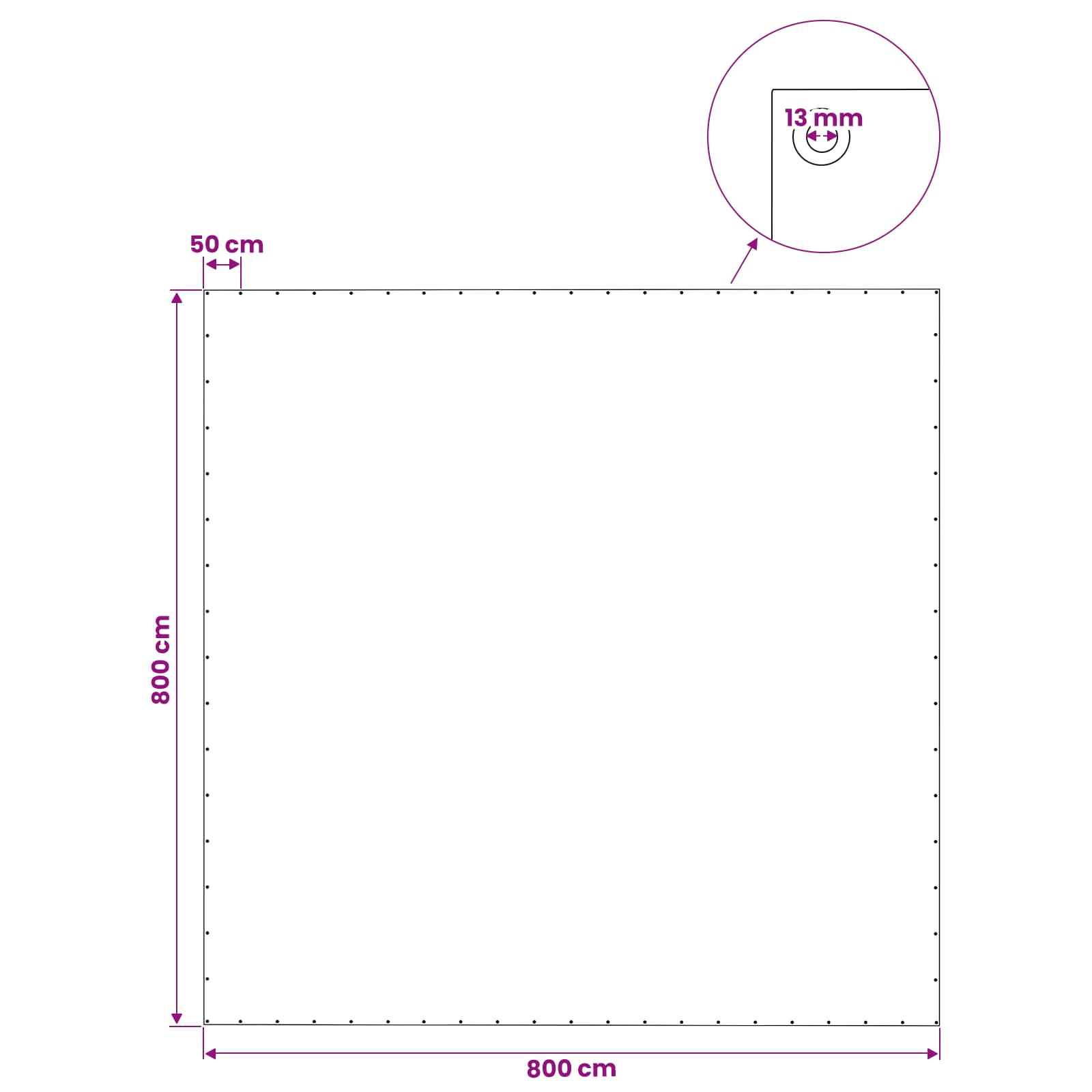 Τεντόπανα με Θηλιές Πράσινο 8 x 8 μ 140 gsm PE - Pakobazaar