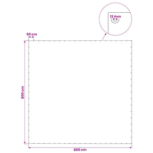 Τεντόπανα με Θηλιές Πράσινο 8 x 8 μ 140 gsm PE - Pakobazaar
