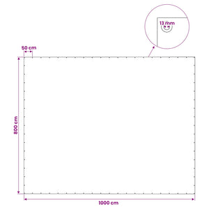 Τεντόπανα με Θηλιές Πράσινο 8 x 10 μ 140 gsm PE - Pakobazaar