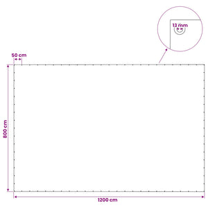 Τεντόπανα με Θηλιές Πράσινο 8 x 12 μ 140 gsm PE